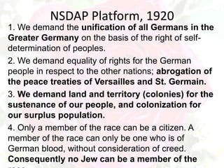 Nsdap Explained Fascism, Adolf Hitler, National Socialism and the Holocaust | PPTX