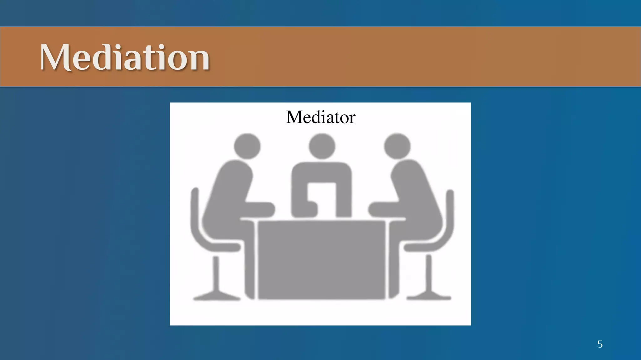 Mediation
Mediator	


5

 
