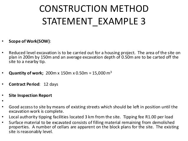 scope of work construction