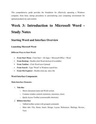Computer Basics Lecture Guide and note2025 | DOCX