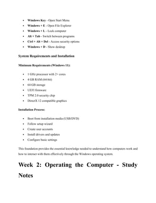 Computer Basics Lecture Guide and note2025 | DOCX