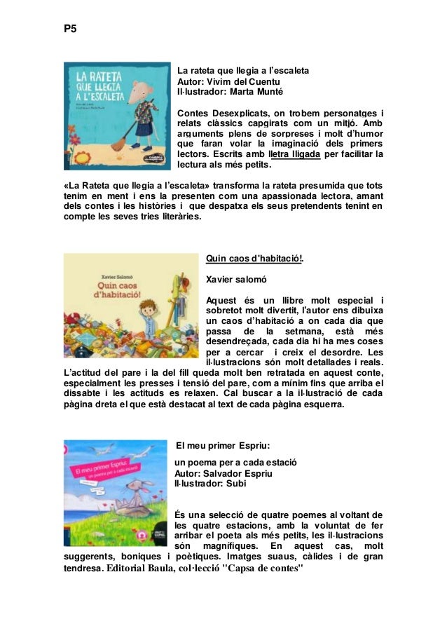 Lectures Recomanades Per A Ed Infantil Primària I Eso
