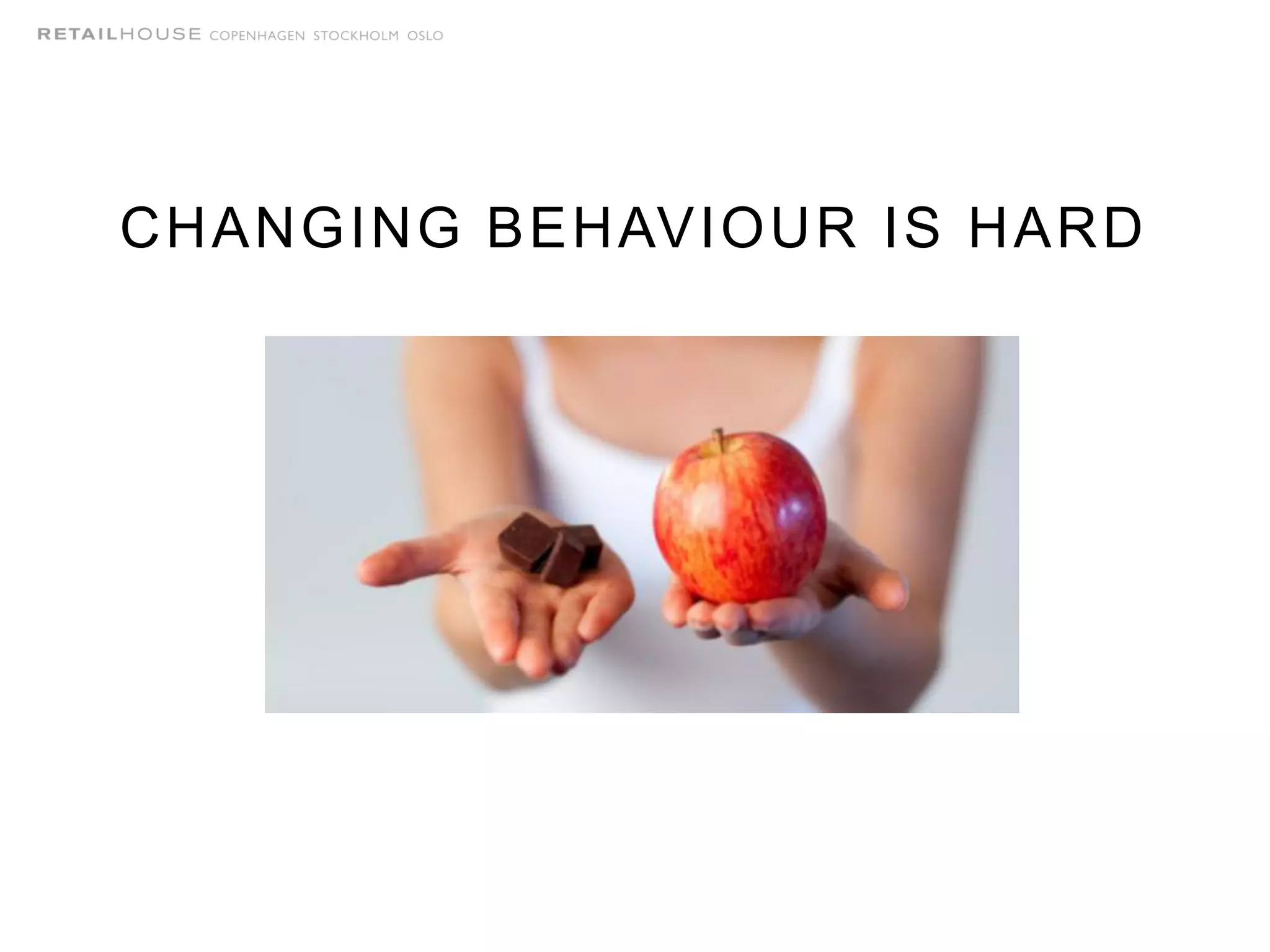 CHANGING BEHAVIOUR IS HARD
 