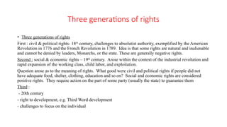 Generations Rights lecture three - introduction to law and human rights.pptx