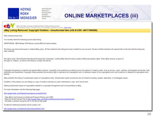 ONLINE MARKETPLACES (iii)
28
 