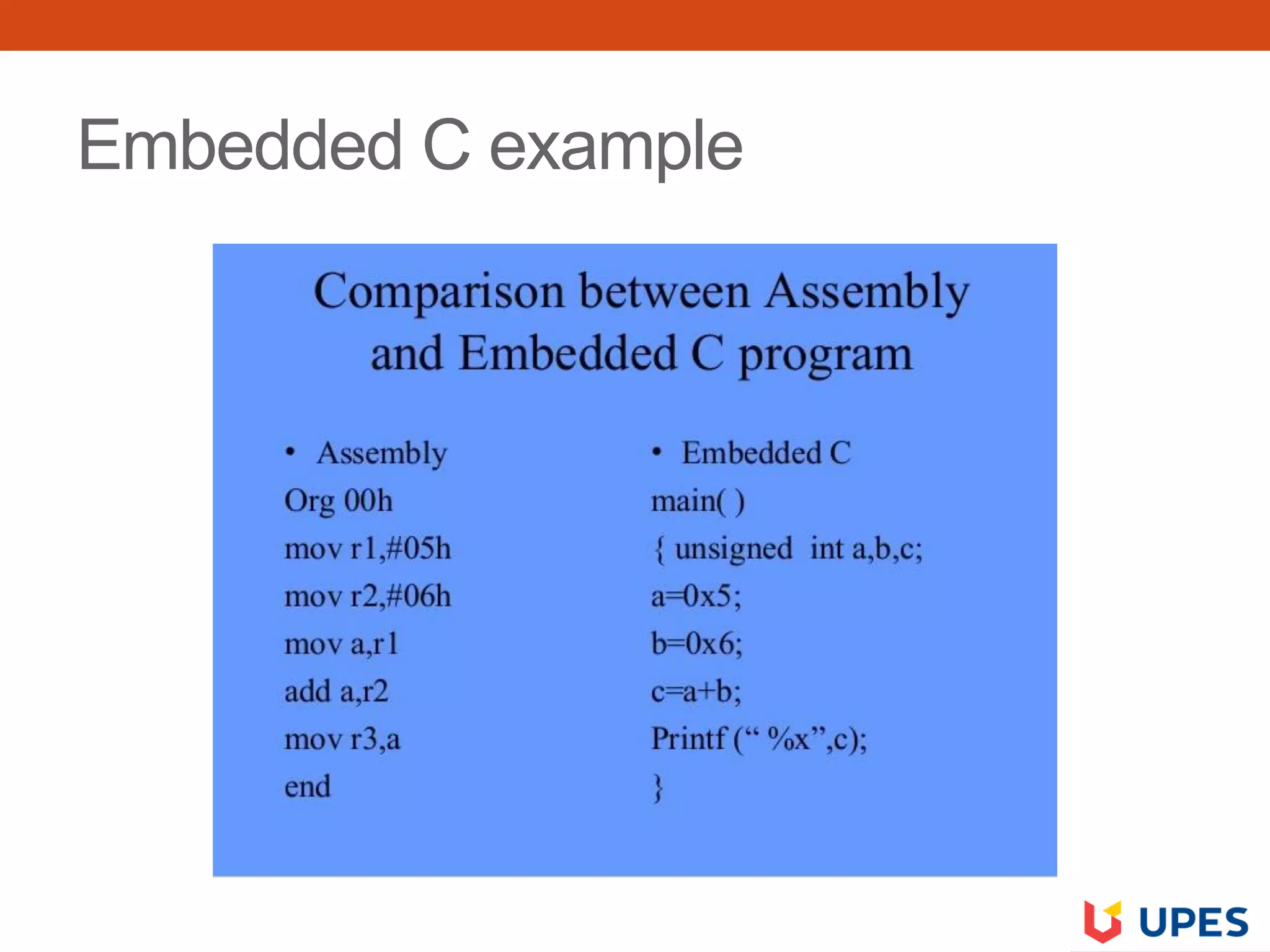 Embedded C example
 