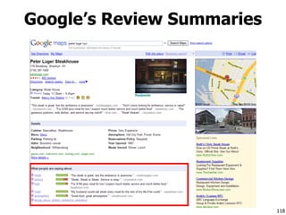 Google’s Review Summaries
118
 