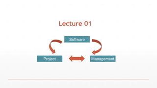 Lecture 01
Software
Project Management
 