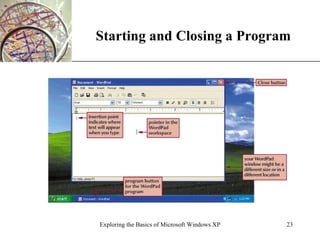 Starting and Closing a Program Exploring the Basics of Microsoft Windows XP 