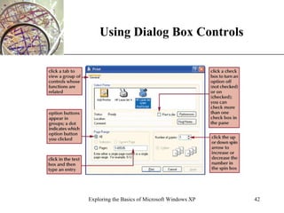 Using Dialog Box Controls Exploring the Basics of Microsoft Windows XP 
