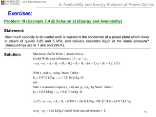 Simple Exergy Problem Energy and Exergy Analyses of Power Cycles | PDF