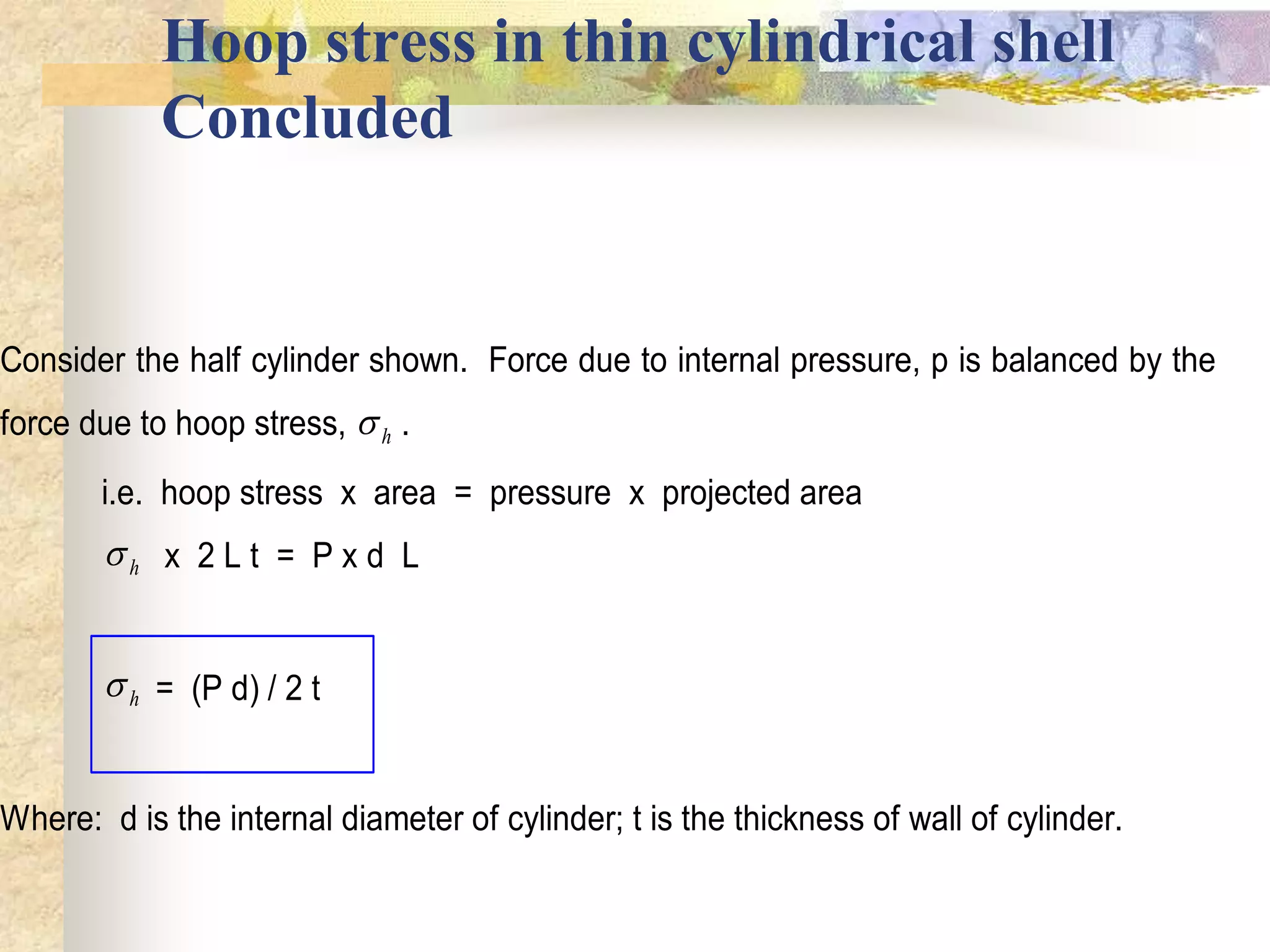 Lectur of thin walled pressure vessels | PPT