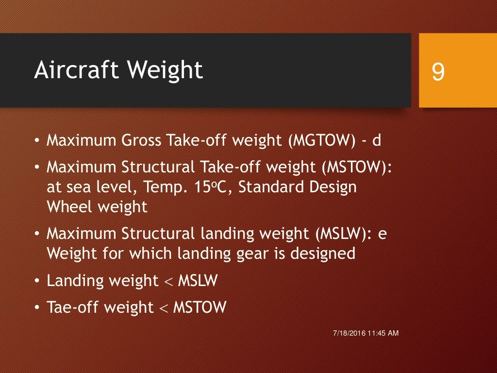 aircraft characteristics