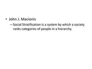 Lec v Social Stratification - Imran Ahmad Sajid | PPTX