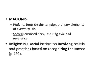 Lec viii Religion as Social Institution - Imran Ahmad Sajid | PPTX