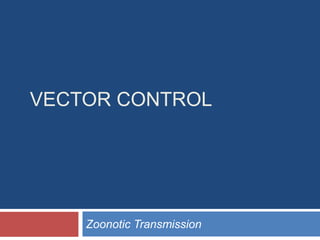 VECTOR CONTROL
Zoonotic Transmission
 