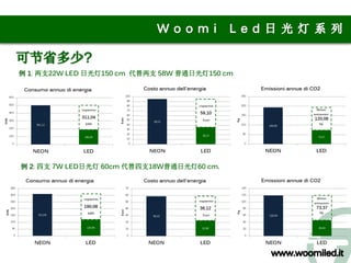 例 1: 两支22W LED 日光灯150 cm 代替两支 58W 普通日光灯150 cm




例 2: 四支 7W LED日光灯 60cm 代替四支18W普通日光灯60 cm.
 