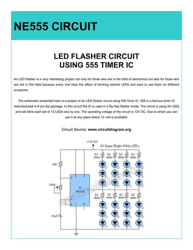 Led Flasher Using 555 Timer IC | PDF