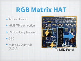 RGB Matrix HAT
To LED Panel
 