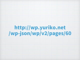 http://wp.yuriko.net 
/wp-json/wp/v2/pages/60
 