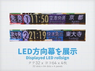 LED方向幕を展示
Displayed LED rollsign
 