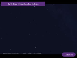 Stellarium	
  
Bortle-­‐Skala	
  4:	
  Braunlage,	
  Bad	
  Sachsa...	
  	
  
 
