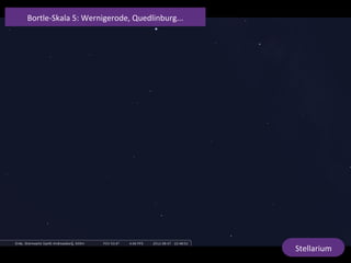 Stellarium	
  
Bortle-­‐Skala	
  5:	
  Wernigerode,	
  Quedlinburg...	
  
 