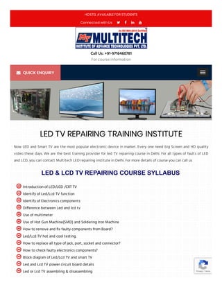Led tv repairing course PDF