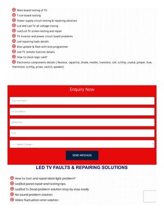Led tv repairing course PDF