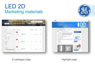 Marketing materials
LED 2D
E-catalogue page Highlight page
 