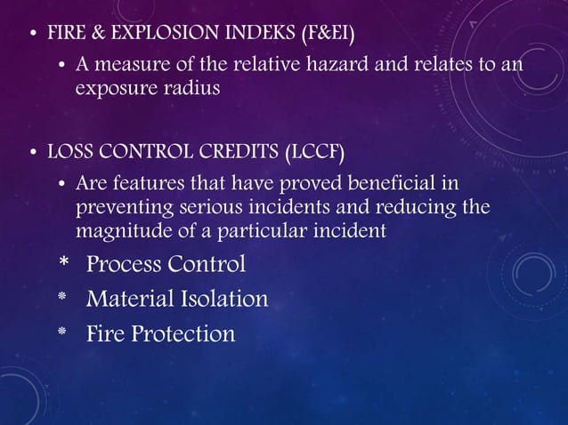 Dow Fire and Explosion Index (Dow F&EI) and Mond Index | PPTX | Stocks ...