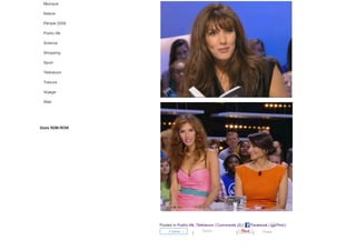 Musique
Nature
Périple 2009
Public life
Science
Shopping
Sport
Télévision
Trésors
Voyage
Web
Stats RDM-ROW
Posted in Public life, Télévision | Comments (0) | Facebook | Print |
| | |J’aime 1 Tweet Share
 