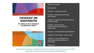 Partnership and Transformation, The Promise of Multi-stakeholder ...