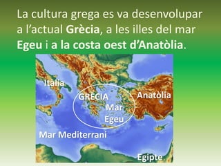 Com a totes les civilitzacions de 
l’Edat Antiga, la majoria dels grecs i 
gregues treballaven a l’agricultura. 
 
