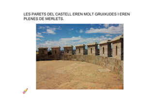 LES PARETS DEL CASTELL EREN MOLT GRUIXUDES I EREN 
PLENES DE MERLETS.
 