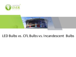 LED Bulbs vs. CFL Bulbs vs. Incandescent Bulbs
 