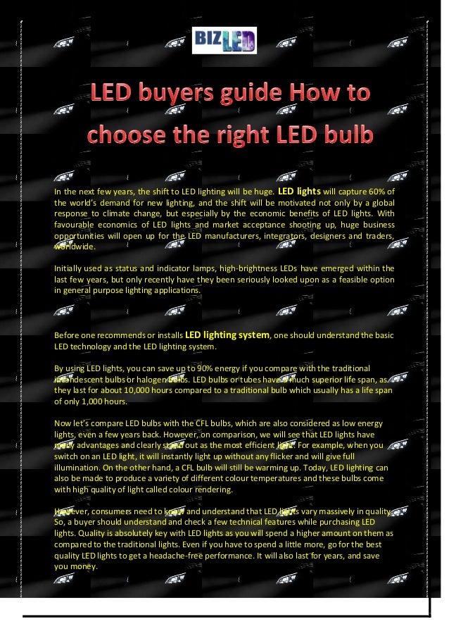 LED Buyers Guide- How To Choose The Right LED Bulb