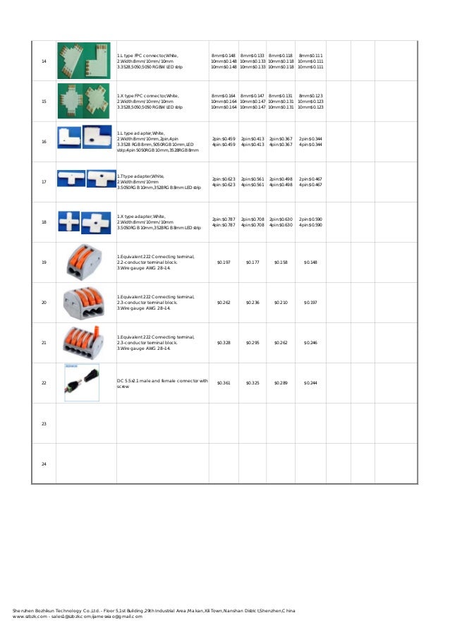 Led connector price list