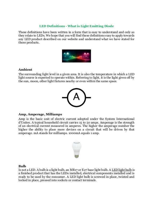 LED Definition what is light emitting diode