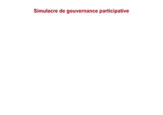 Simulacre de gouvernance participative
 