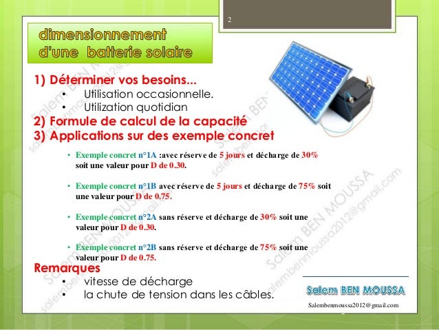 Comment calculer le nombre de batterie pour une installation solaire PDF ?