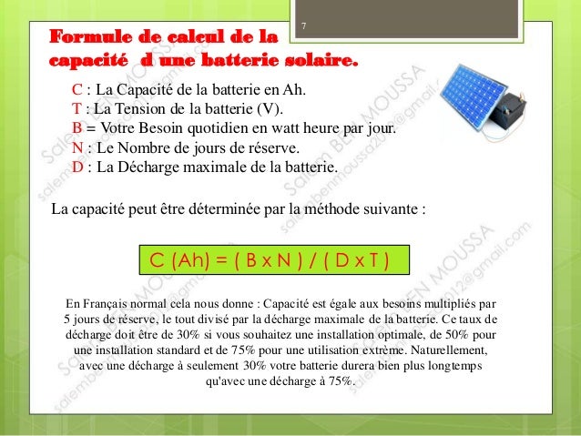 batterie solaire dimensionnement