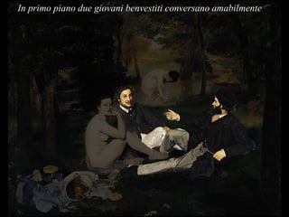 In primo piano due giovani benvestiti conversano amabilmente 