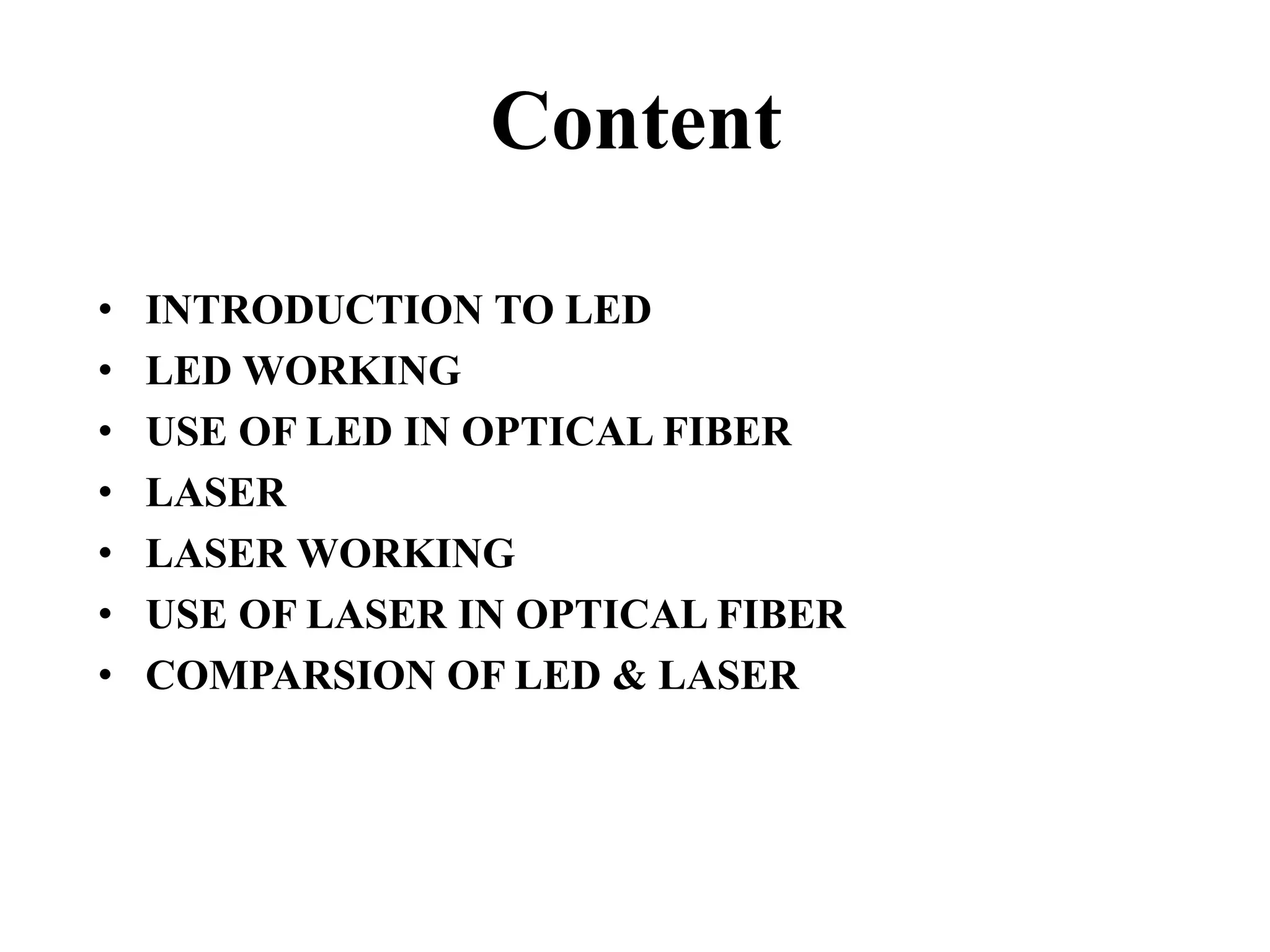 LED and LASER source in optical communication | PPTX