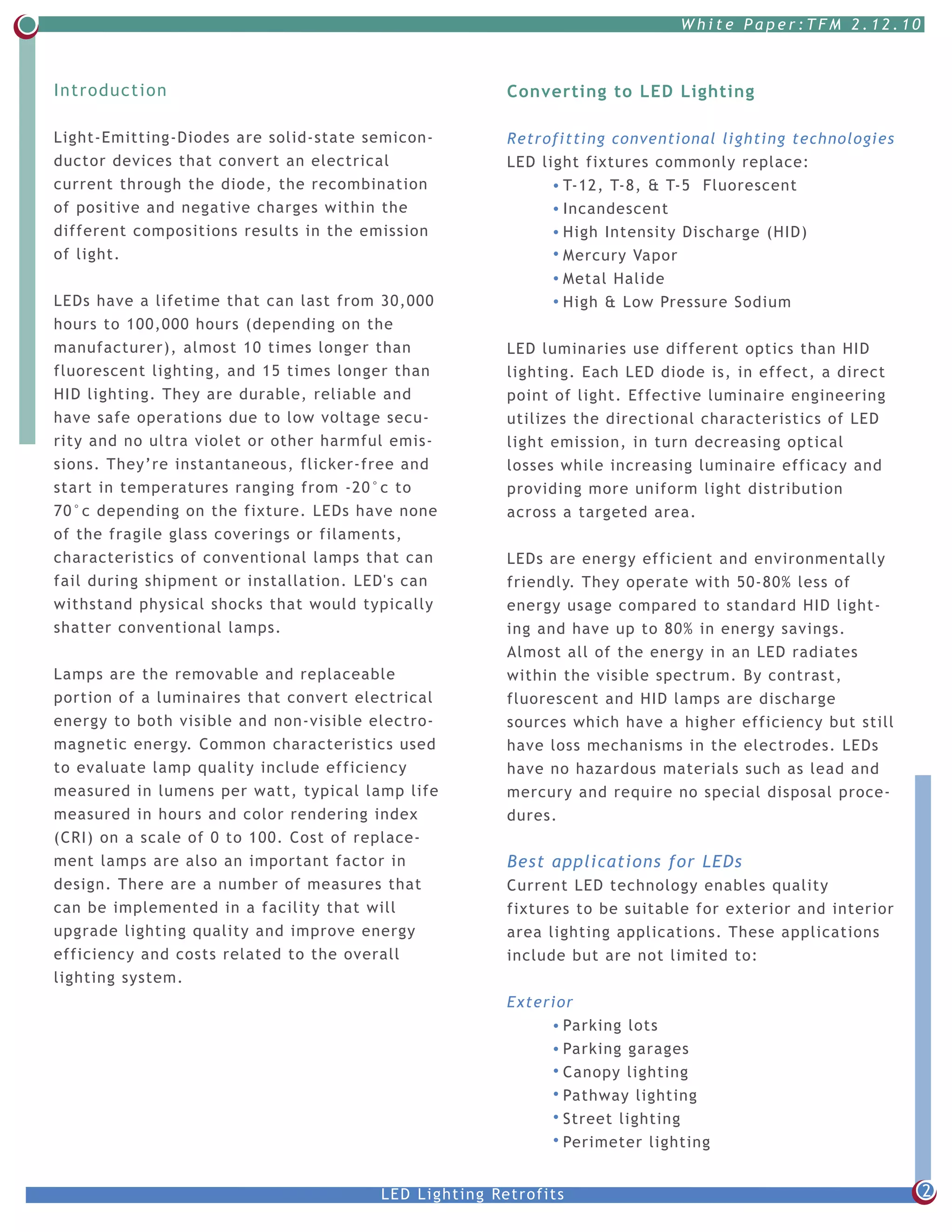 Led Lighting Retrofit White Paper | PDF