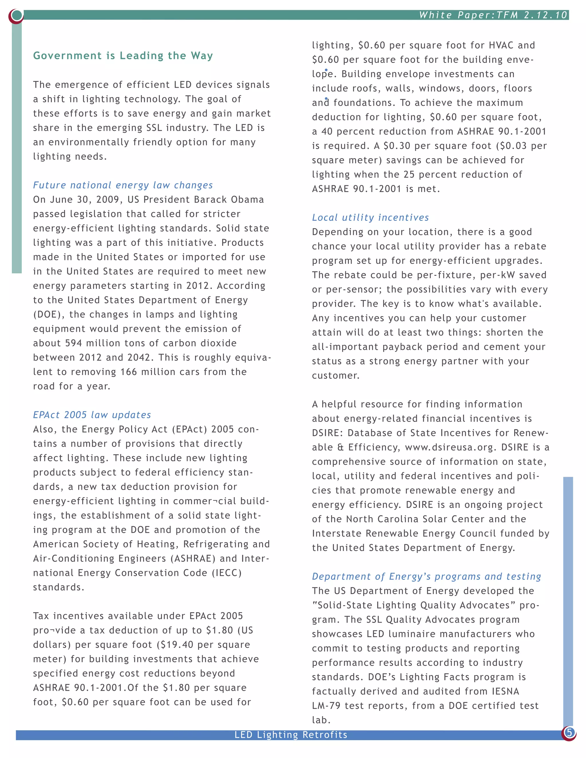 Led Lighting Retrofit White Paper | PDF