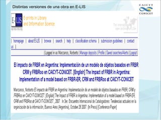 Distintas versiones de una obra en E-LIS