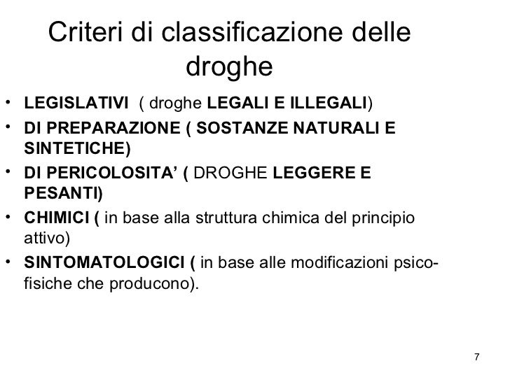 Le droghe Le droghe