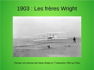 1903 : Les frères Wright
Premier vol motorisé des frères Wright le 17 décembre 1903 sur Flyer.
 