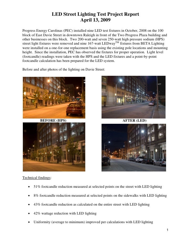 Led Street Light Test Project Report
